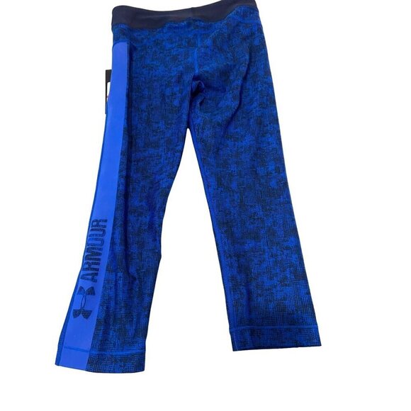 Under Armour Women's HeatGear Compression Leggings Size Small Blue & Black - Picture 1 of 4